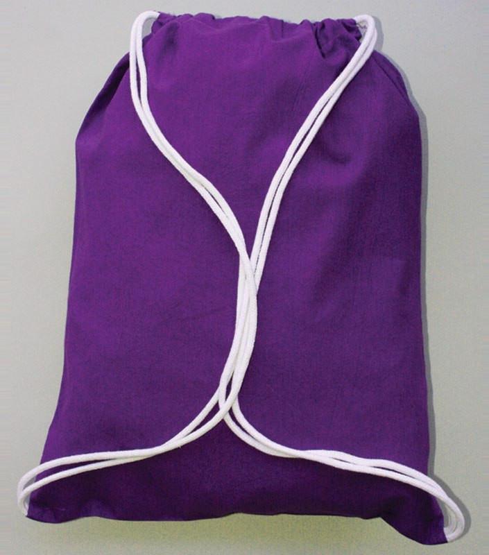 Cheap Purple Drawstring Bags Cotton