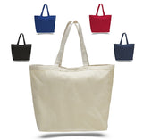 Large Heavy Canvas Tote Bag - Tote Bags with Hook and Loop Closure