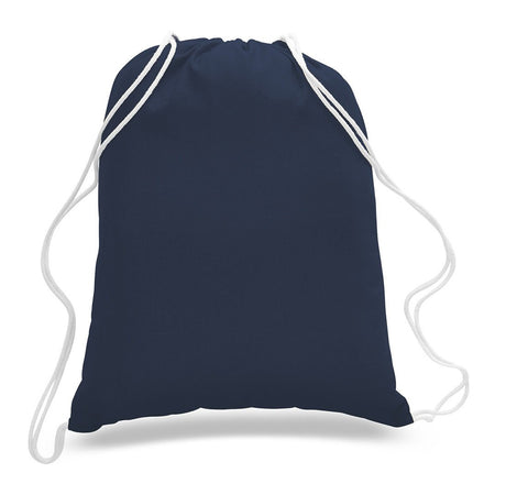 Navy Sport Drawstring Bags reusable