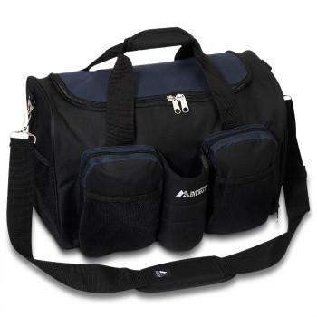 Bulk Navy / Black Sports Duffel Wet Pocket Wholesale