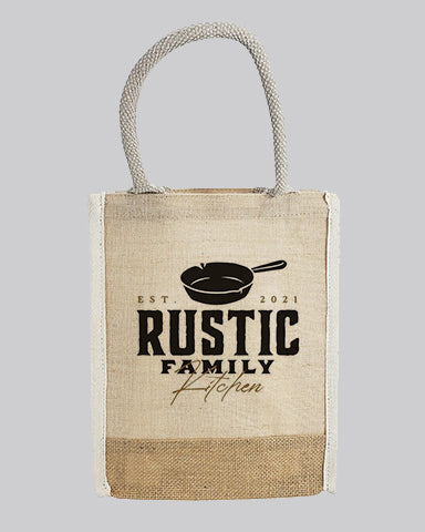 Small Jute Blend Tote Bags Customized - Personalized Small Jute Tote Bags With Your Logo - TJ911