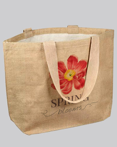 Everyday Jute Bags / Carry-All Burlap Totes Customized - Personalized Jute Bags With Your Logo - TJ895