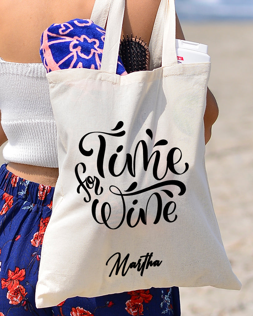 Time For Wine Design - Winery Tote Bags