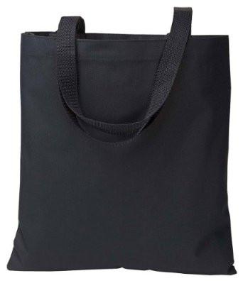 Black Polyester Shopping Tote Bag