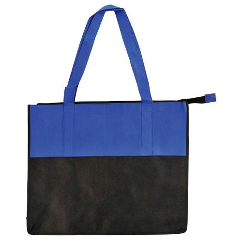 cheap Two Tone Large Polypropylene Zippered Tote Bag