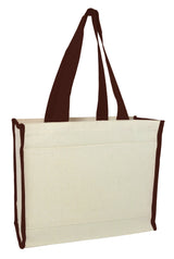 Heavy Canvas Tote Bag with Colored Trim