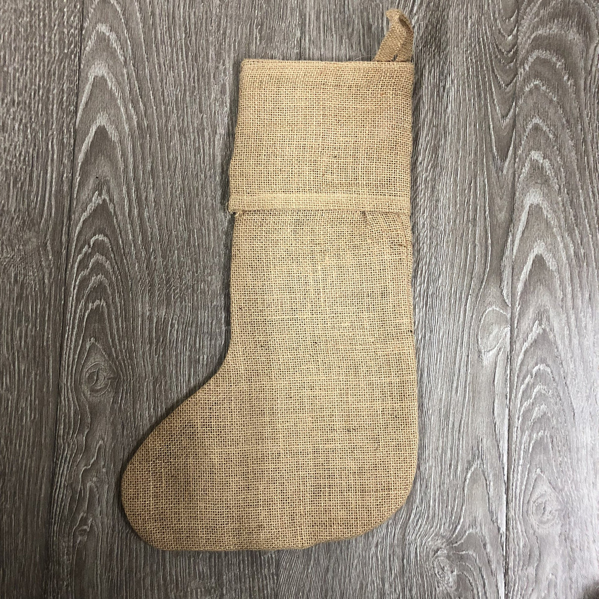 Reusable Wholesale 16” Christmas Stocking goodies Jute Burlap Gift Santa Sack Screen Printing Embroidery Heat Transfer Vinyl