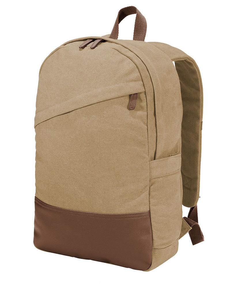 Vintage Cotton-Canvas Laptop Backpack
