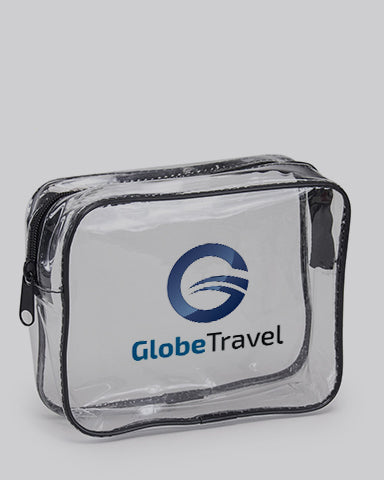 Custom Clear Vinyl Travel Size Makeup Bag