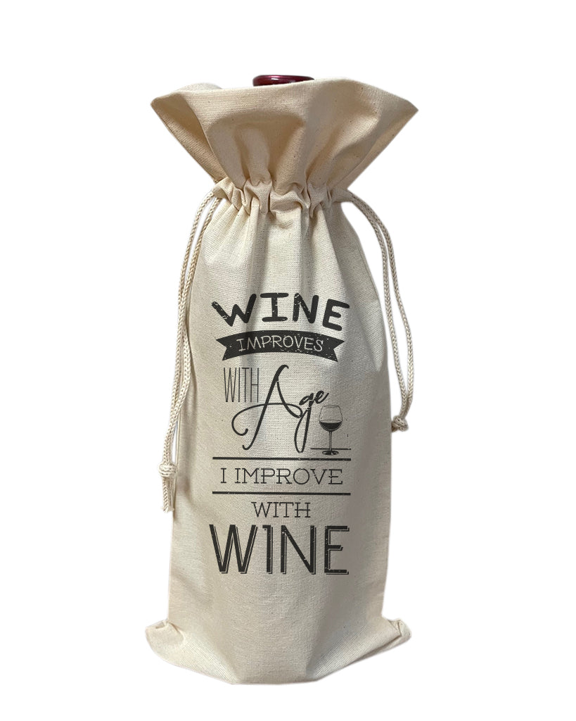 Wine Improves With Age Design - Winery Tote Bags