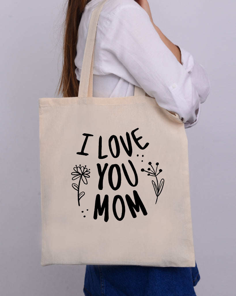 I Love You Mom Customizable Tote Bag - Mother's Tote Bags