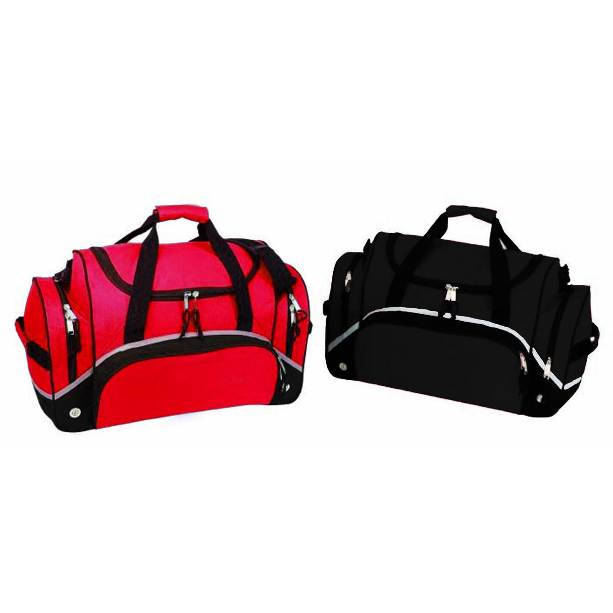 deluxe duffle bag black red