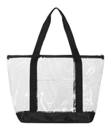 Clear Zippered Two tone Tote Bag