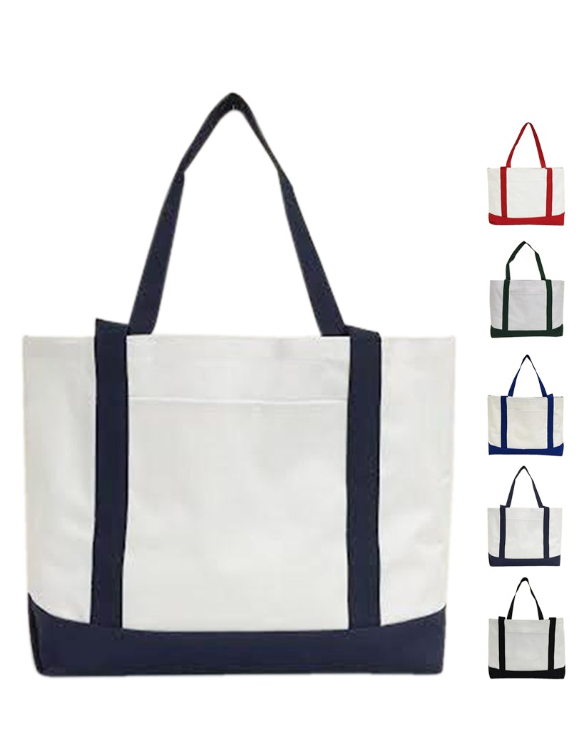 Grocery Shopping Tote Bag With Large Outside Pocket
