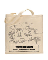 Black Color Tropical Tote Bag (Advance Level) - Coloring-Painting Bags for Kids
