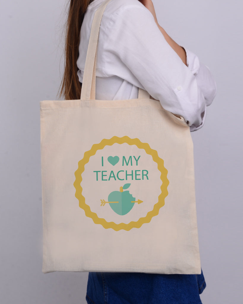 I Love My Teacher Customizable Tote Bag- Teacher's Tote Bags
