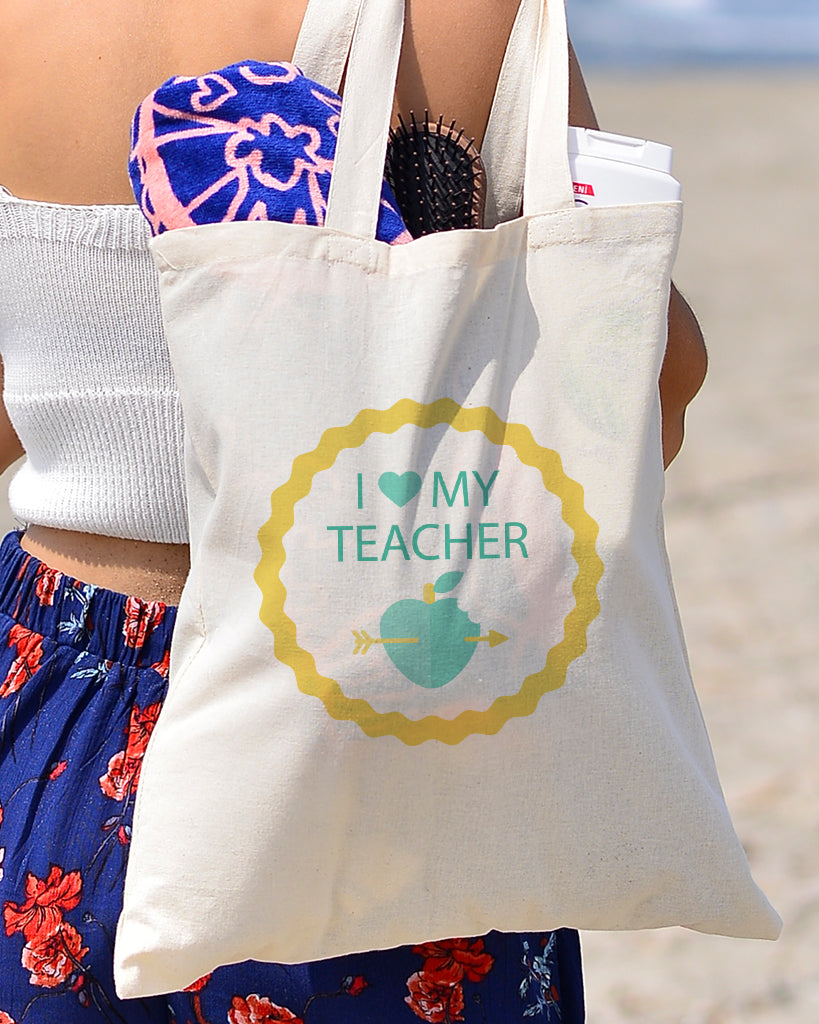 I Love My Teacher Customizable Tote Bag- Teacher's Tote Bags