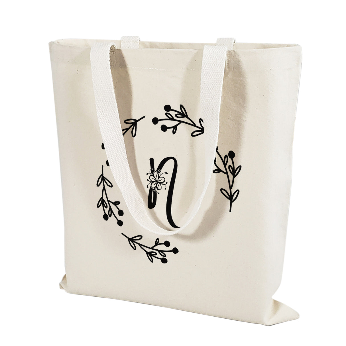 ''N'' Letter Initial Canvas Tote Bag - Initials Bags