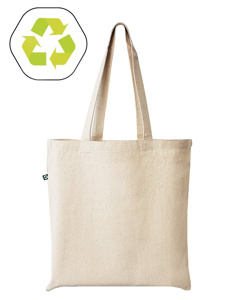 12 ct Eco Friendly Recycled Cotton Canvas Basic Tote Bags - By Dozen