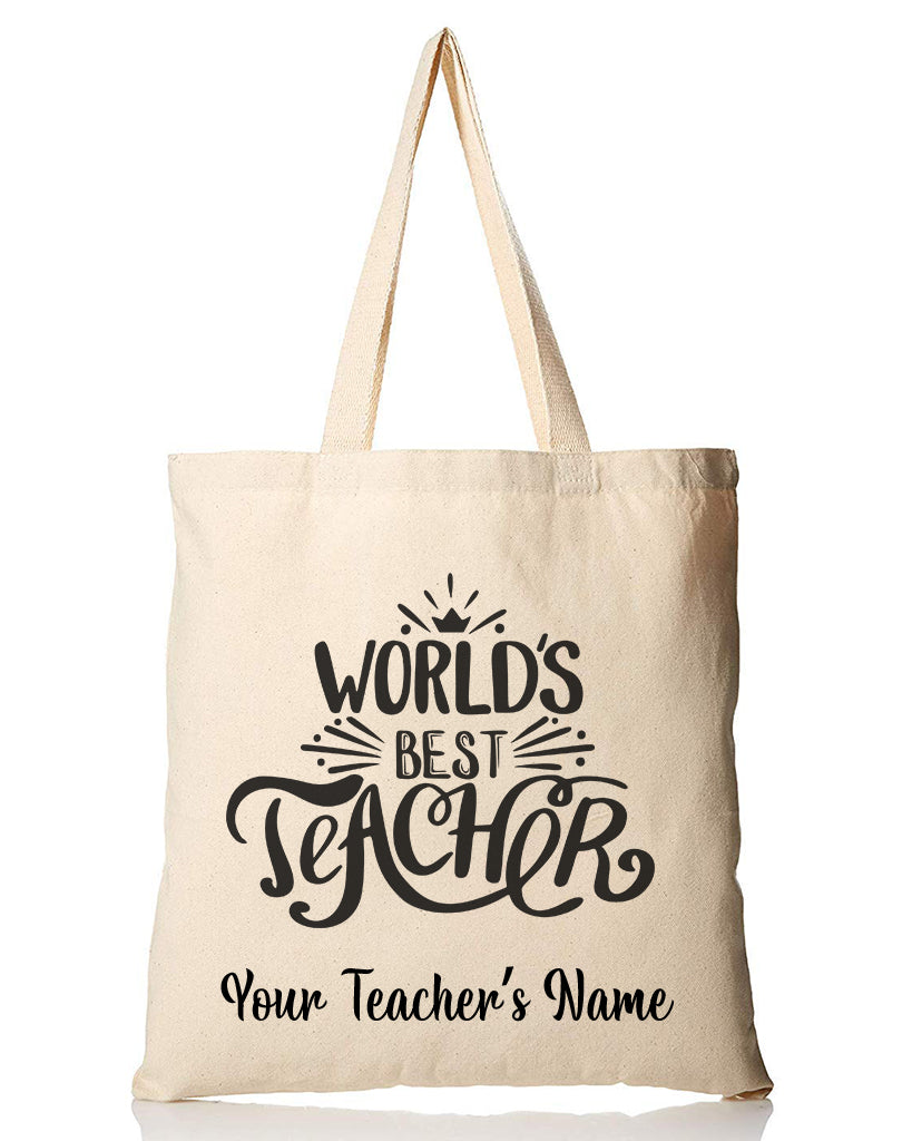 World's Best Teacher Customizable Tote Bag - Teacher's Tote Bags