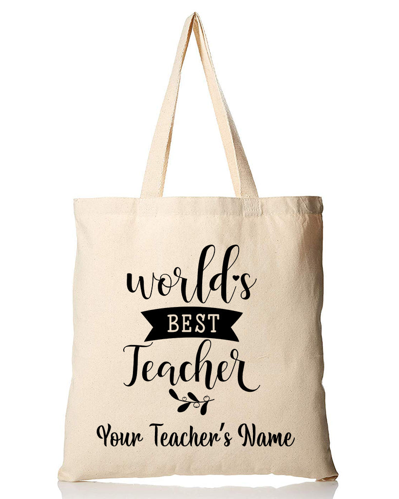 World's Best Teacher Customizable Tote Bag - Teacher's Tote Bags