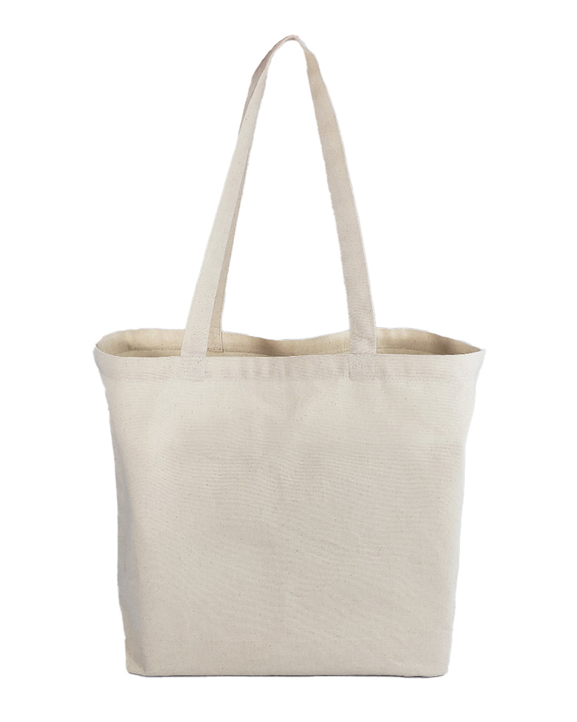 12 ct 18 in Large Size Value Canvas Tote Bag with Long Handles - By Dozen