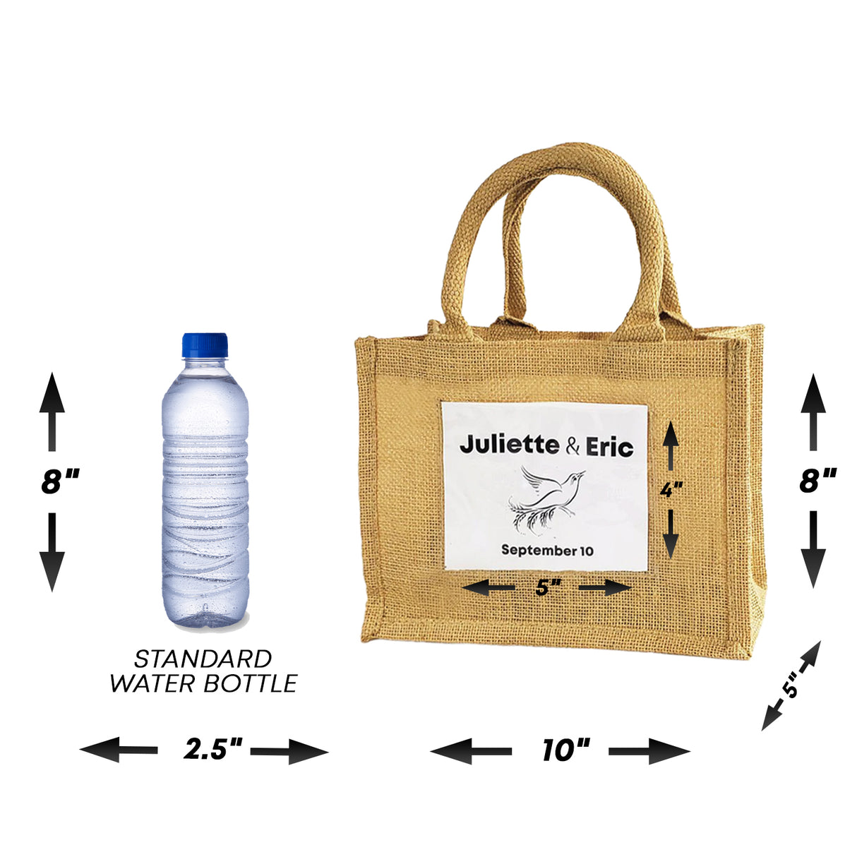 Rustic Wedding Favor Burlap Bags / Promotional Jute Totes TJ907