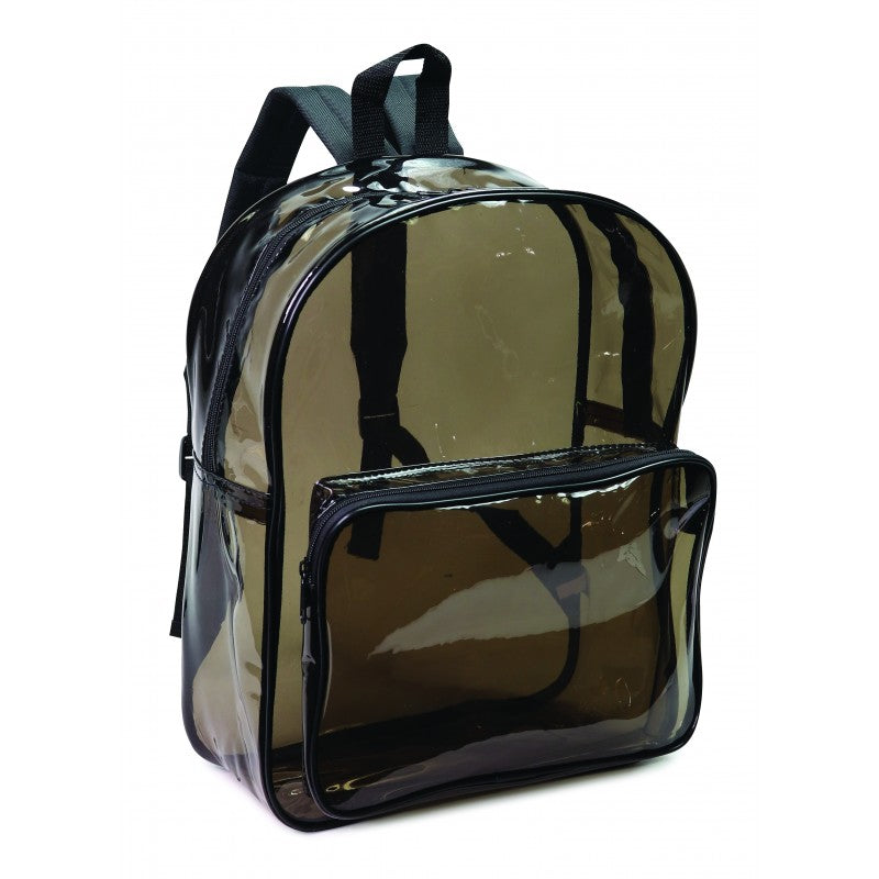 Transparent Black Backpack Zippered Pocket