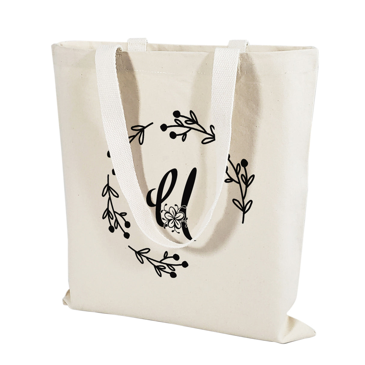 ''U'' Letter Initial Canvas Tote Bag - Initials Bags