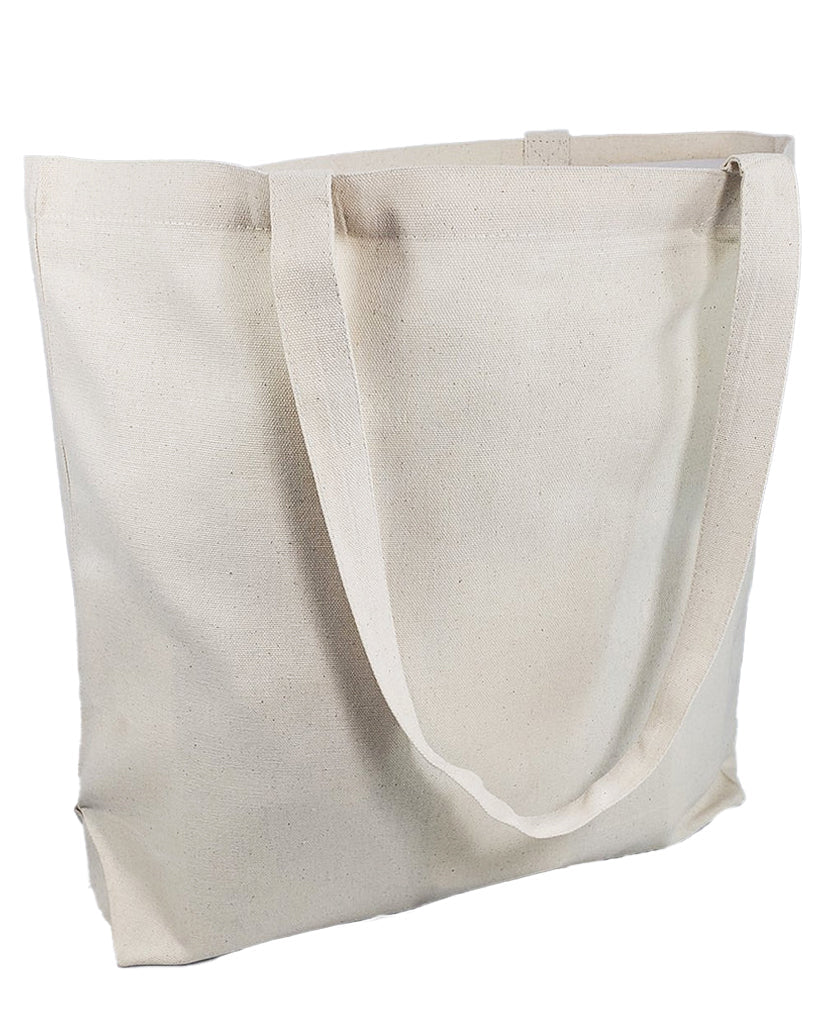 12 ct 18 in Large Size Value Canvas Tote Bag with Long Handles - By Dozen
