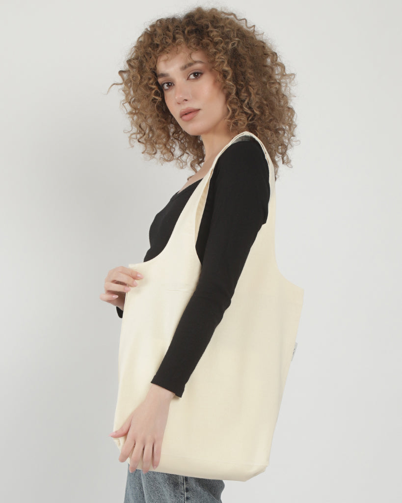 Large 100% Cotton Organic Stow-N-Go Tote Bag - OR130