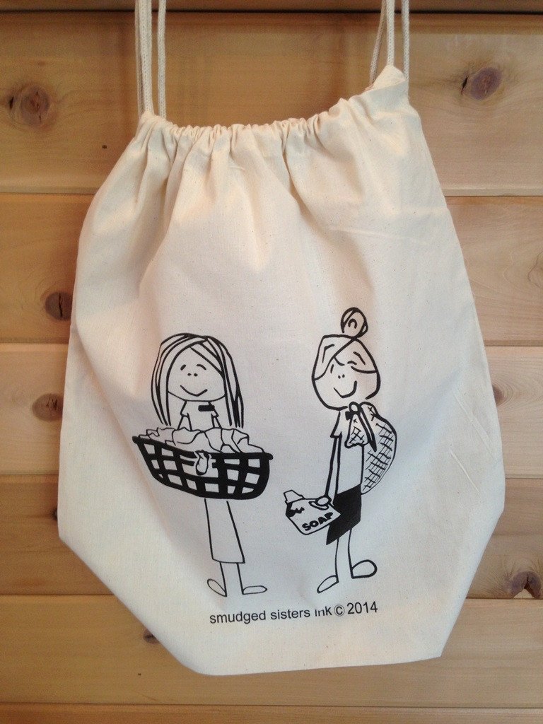 canvas drawstring bags screen print logo