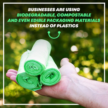 Businesses are Using Biodegradable, Compostable, and Even Edible Packaging Materials Instead of Plastics