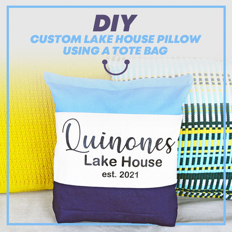 DIY Custom Lake House Pillow Using a Tote Bag