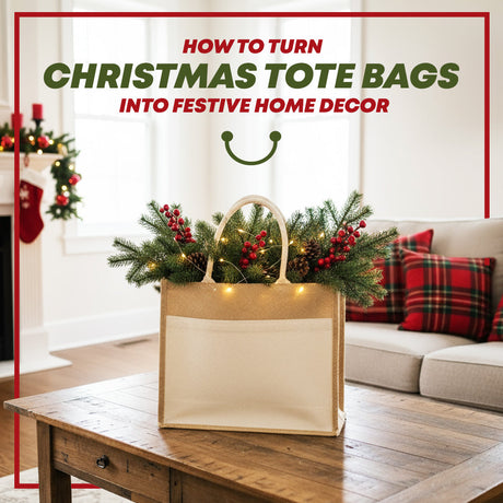 How to Turn Christmas Tote Bags into Festive Home Decor