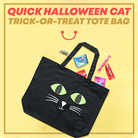 Quick Halloween Cat Trick-or-Treat Tote Bag