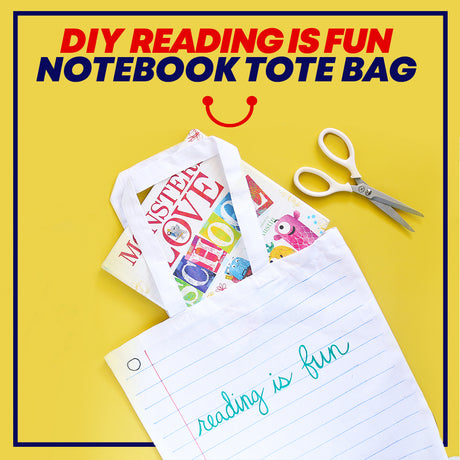 DIY Reading is Fun Notebook Tote Bag