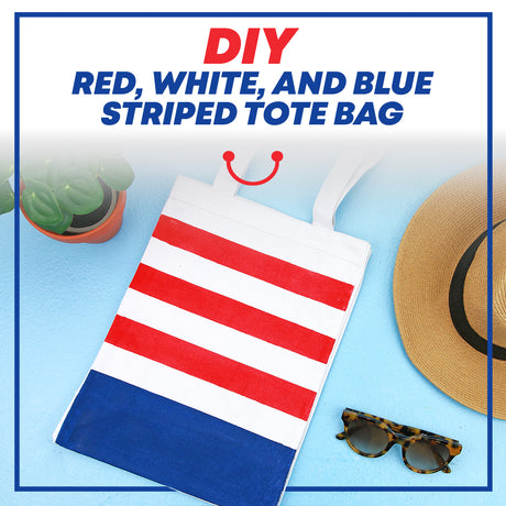 DIY Red, White, and Blue Striped Tote Bag