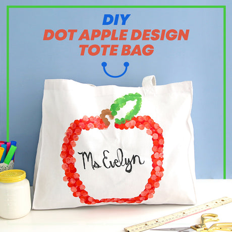 DIY Dot Apple Design Tote Bag