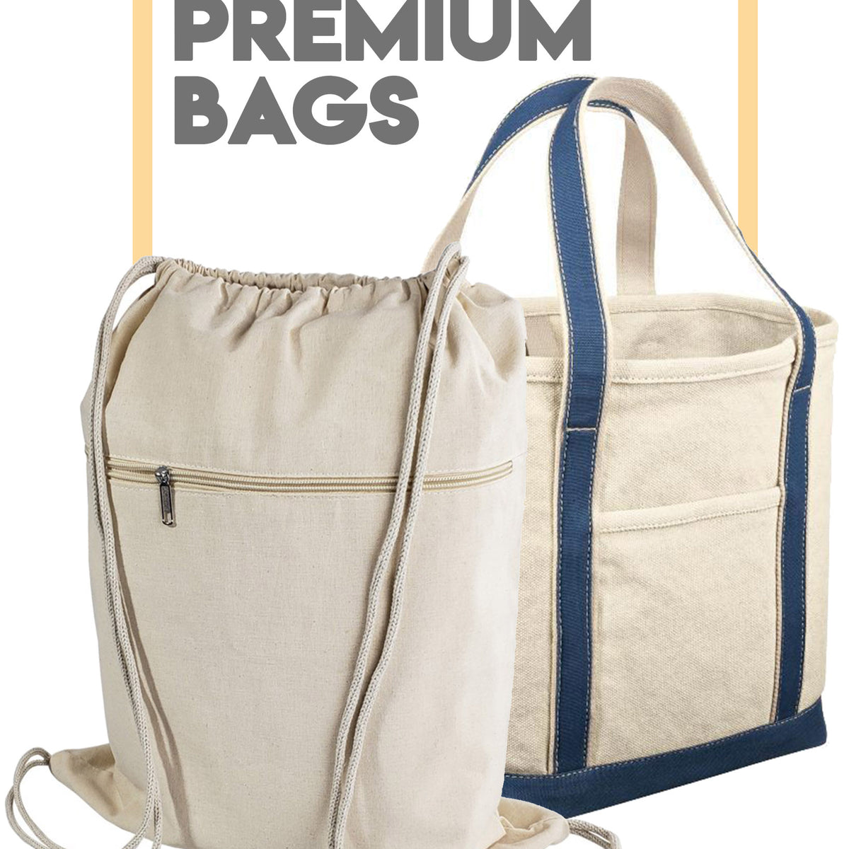 Premium Drawstring Backpacks and Cotton Canvas Bags - Tote Bag Factory