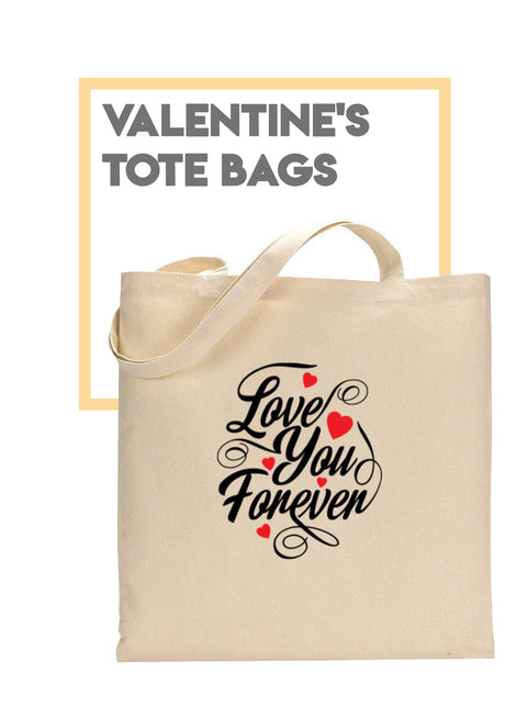 Printed Valentine's Tote Bags