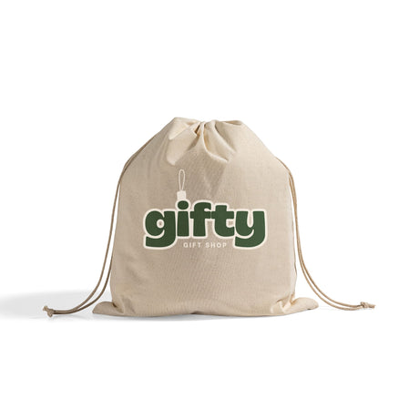Cotton Canvas Value Drawstring Pouches / Favor Bags Customized - Personalized Drawstring Pouches With Your Logo