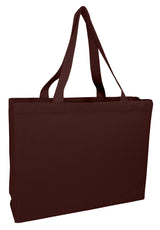 Closeout Full Gusset Heavy Canvas Affordable Horizontal Tote Bags - TF275