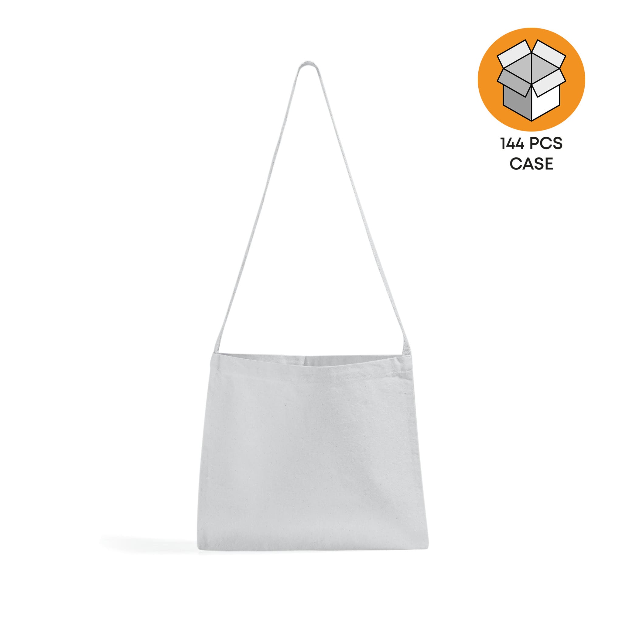144 ct Small Messenger Canvas Tote Bag with Long Straps - By