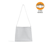 12 ct Small Messenger Canvas Tote Bag with Long Straps - By Dozen