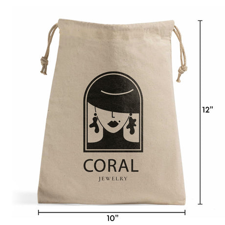 Custom Cotton Canvas Value Drawstring Pouches / Favor Bags