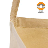 12 ct Small Messenger Canvas Tote Bag with Long Straps - By Dozen