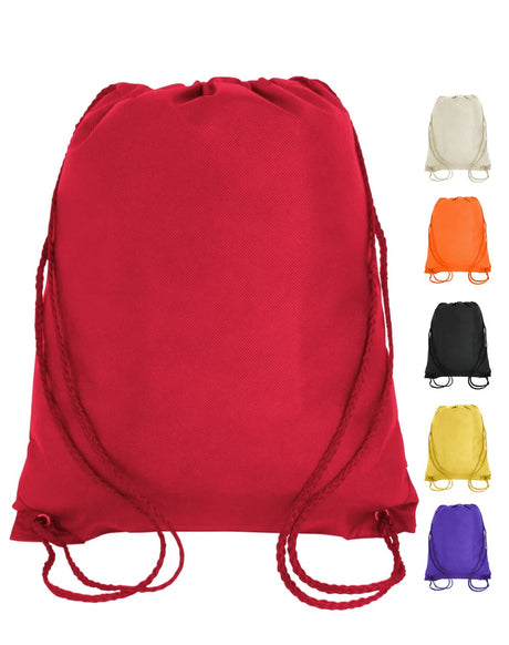 Plain Cotton Drawstring Backpack - 100 Count - State Line Bag Company