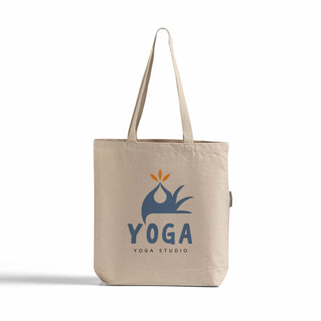 100% Organic Cotton Canvas Grocery Tote Bags W/Gusset - Organic Logo Tote Bags - OR210