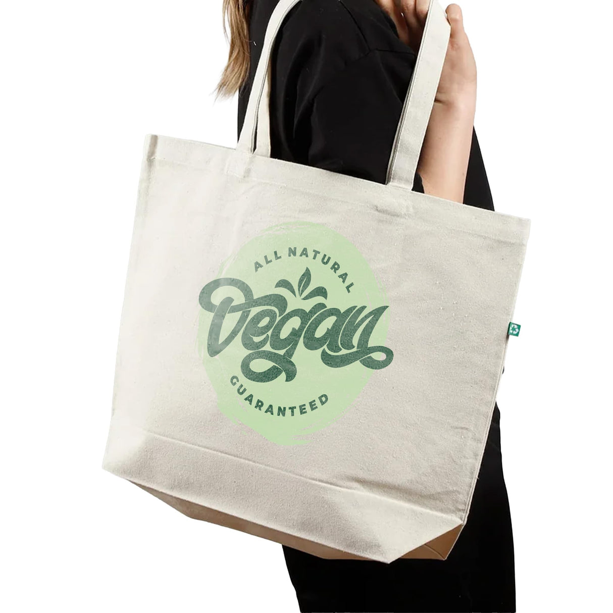 Custom Large Recycled Cotton Canvas Tote Bag With Logo